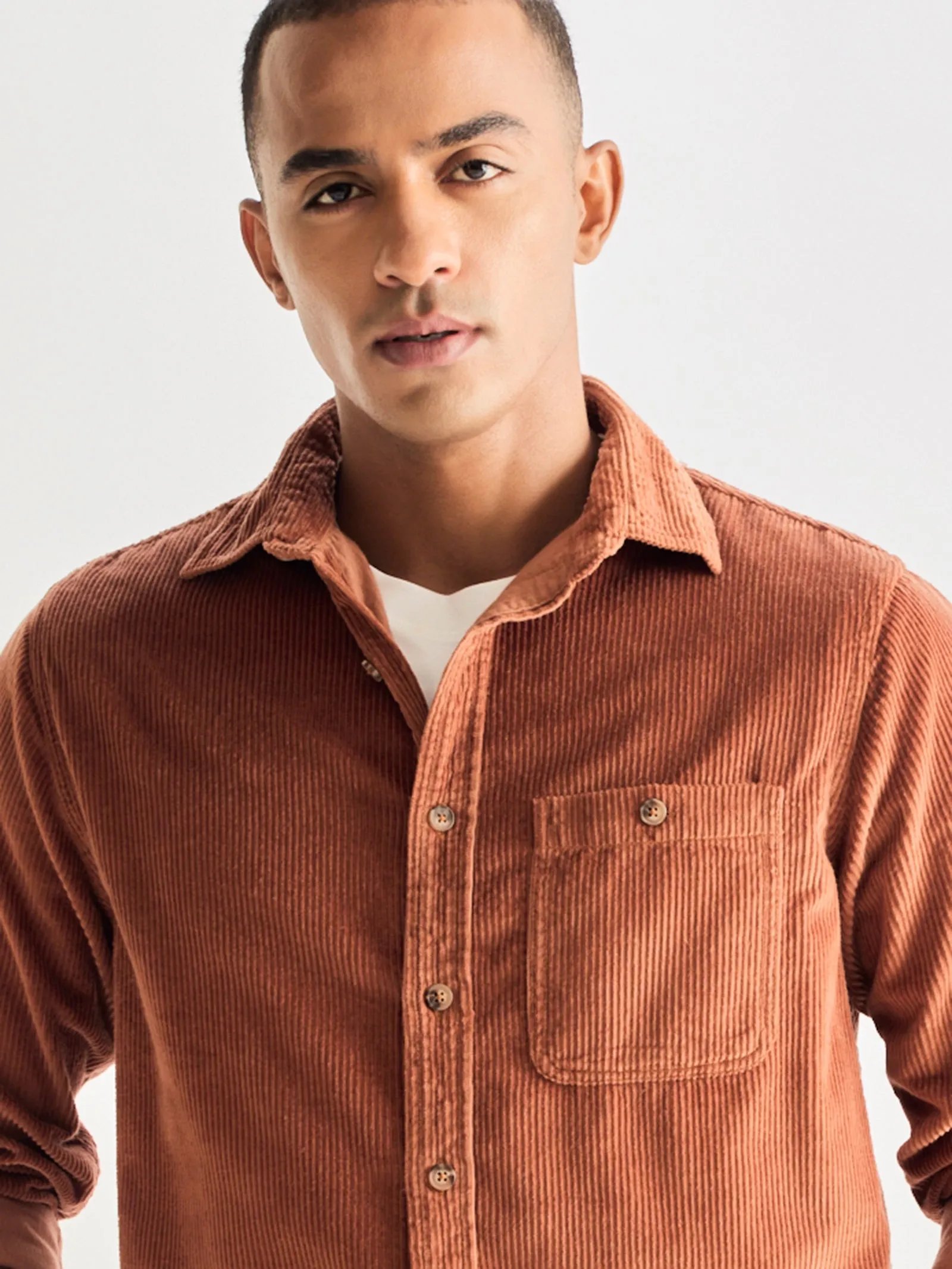 Brown Corduroy Over Shirt