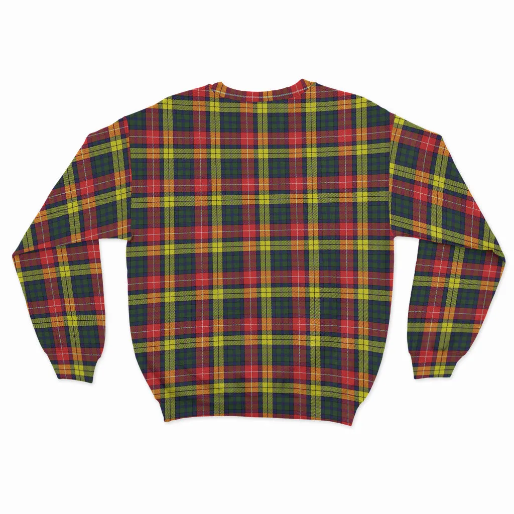 Buchanan Modern Tartan Sweatshirt with Family Crest