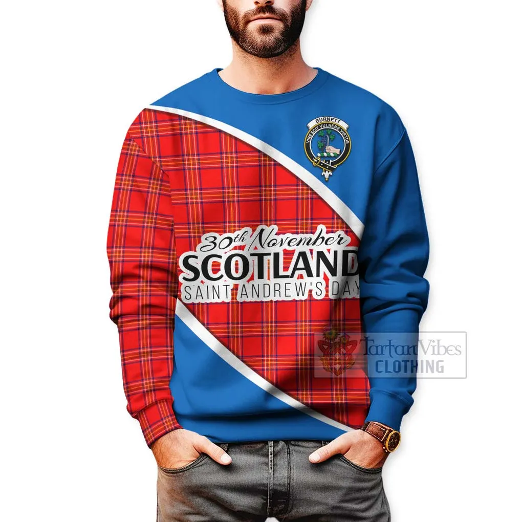 Burnett Family Crest Tartan Sweatshirt Celebrate Saint Andrew's Day in Style