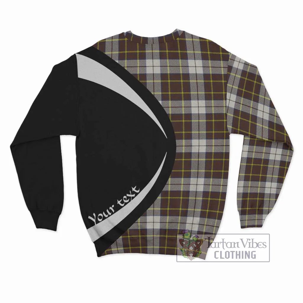 Burns Battalion Weathered Tartan Sweatshirt with Family Crest Circle Style