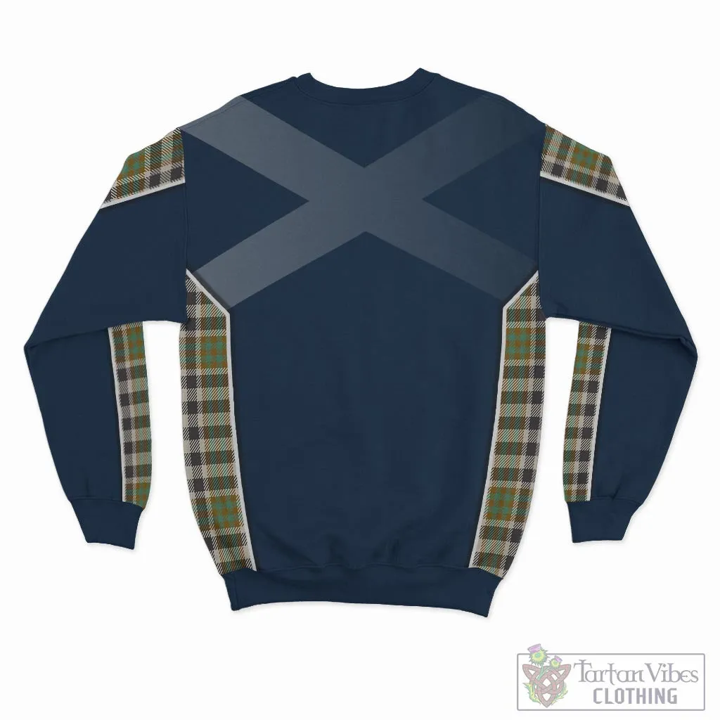 Burns Check Tartan Sweatshirt with Family Crest and Scottish Thistle Vibes Sport Style