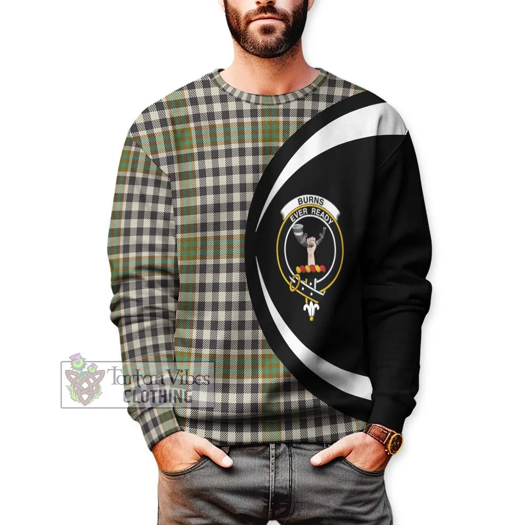 Burns Check Tartan Sweatshirt with Family Crest Circle Style