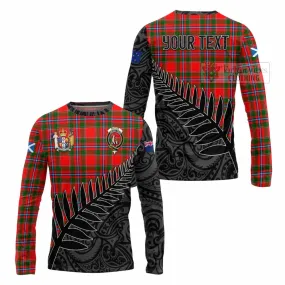 Butter Crest Tartan Long Sleeve T-Shirt with New Zealand Silver Fern Half Style