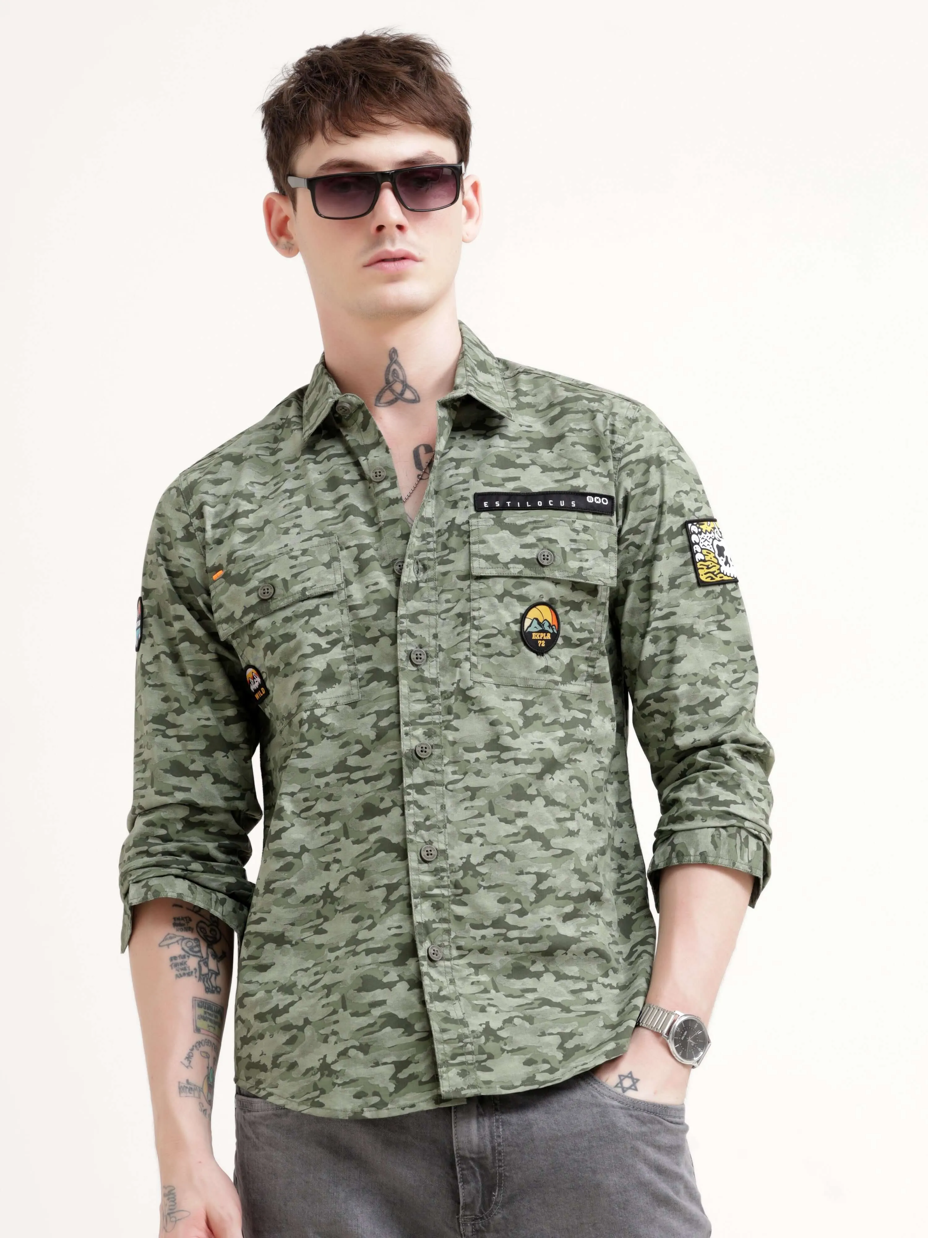 Camo Street Olive Overshirt