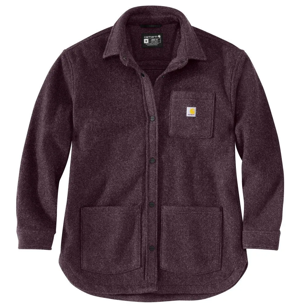 'Carhartt' Women's Brushed Fleece Shirt Jac - Blackberry Heather