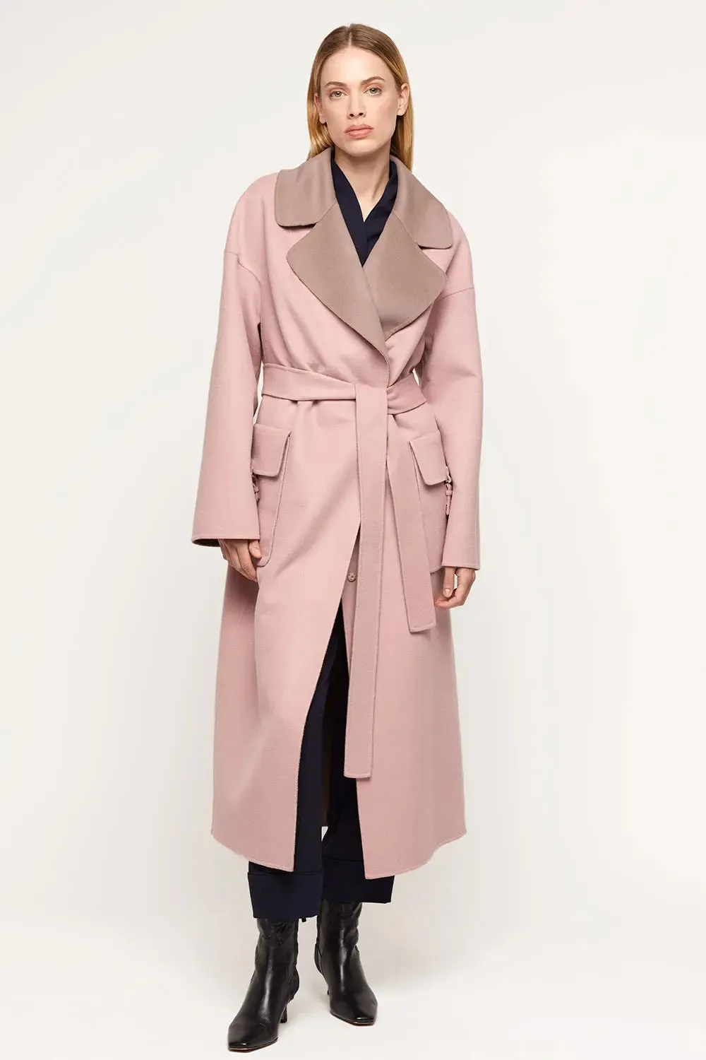 Cashmere coat double faced