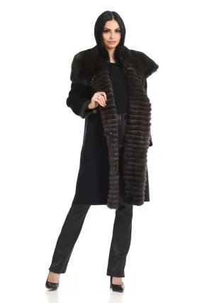 Cashmere Coat with Sable Trim