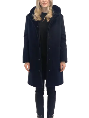 Cashmere Coat with Weasel Lining "REBECCA"