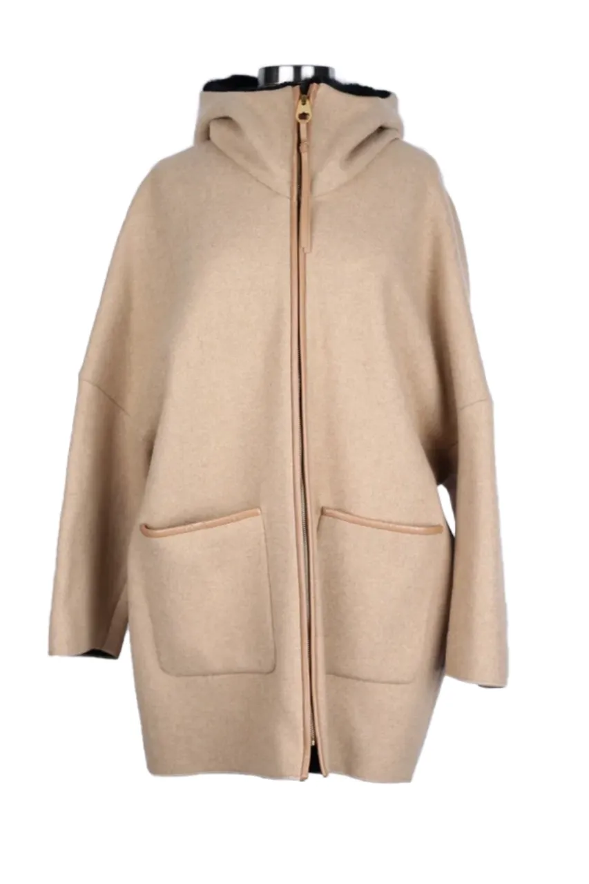 Cashmere Mink Hood Dress Coat