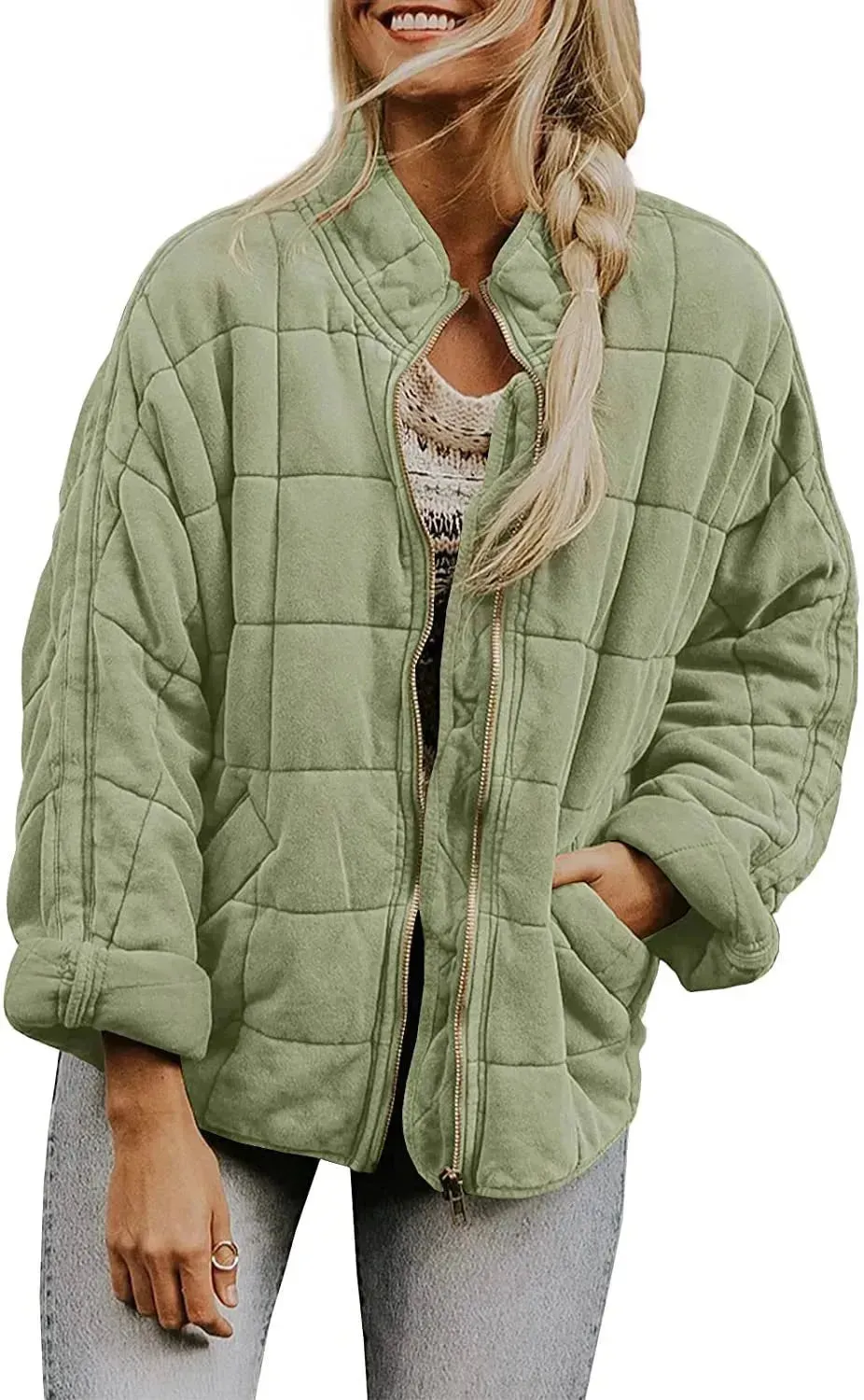 Casual Winter Cotton Padded Loose Pockets Long Sleeved Jacket Women