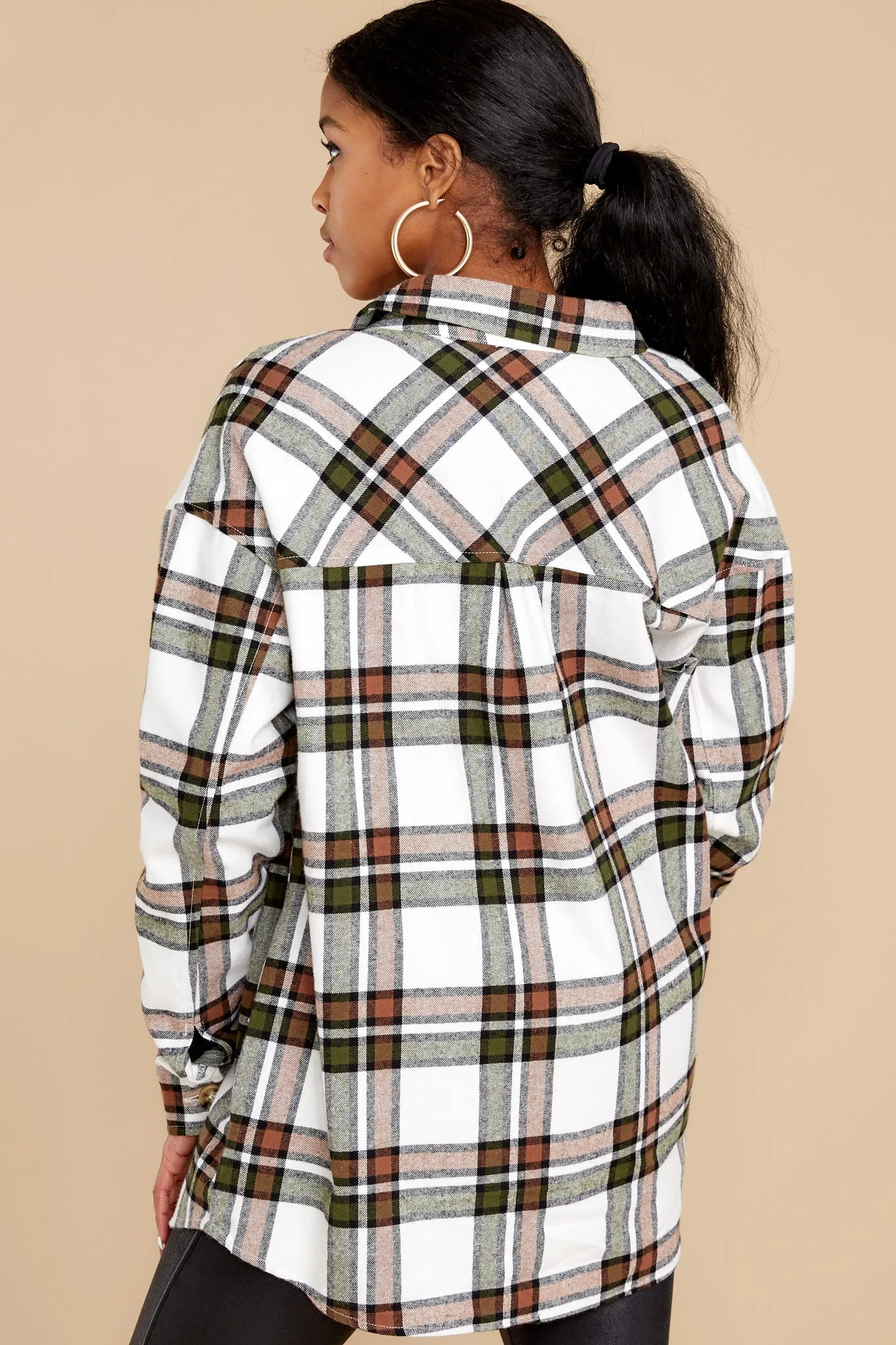 Channel The Flannel White Multi Plaid Shacket