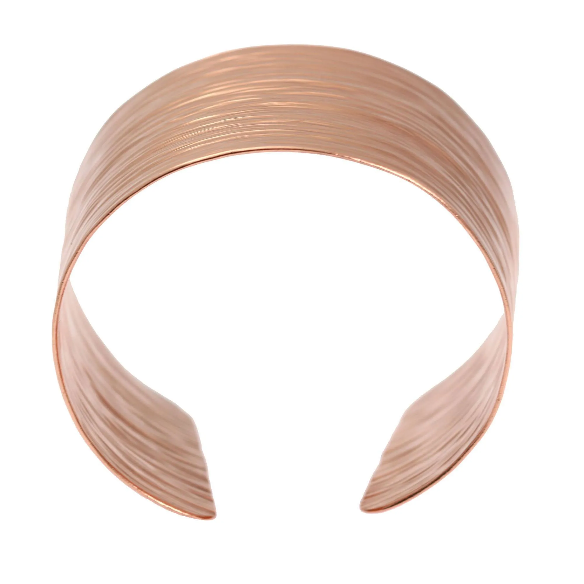 Chased Copper Bark Cuff Bracelet