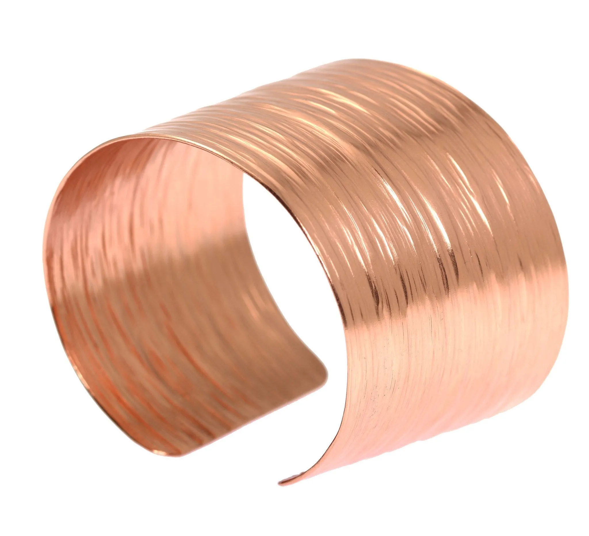 Chased Copper Bark Cuff Bracelet