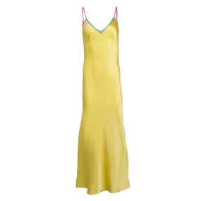 Citron Lace-Trim Maxi Slip Dress