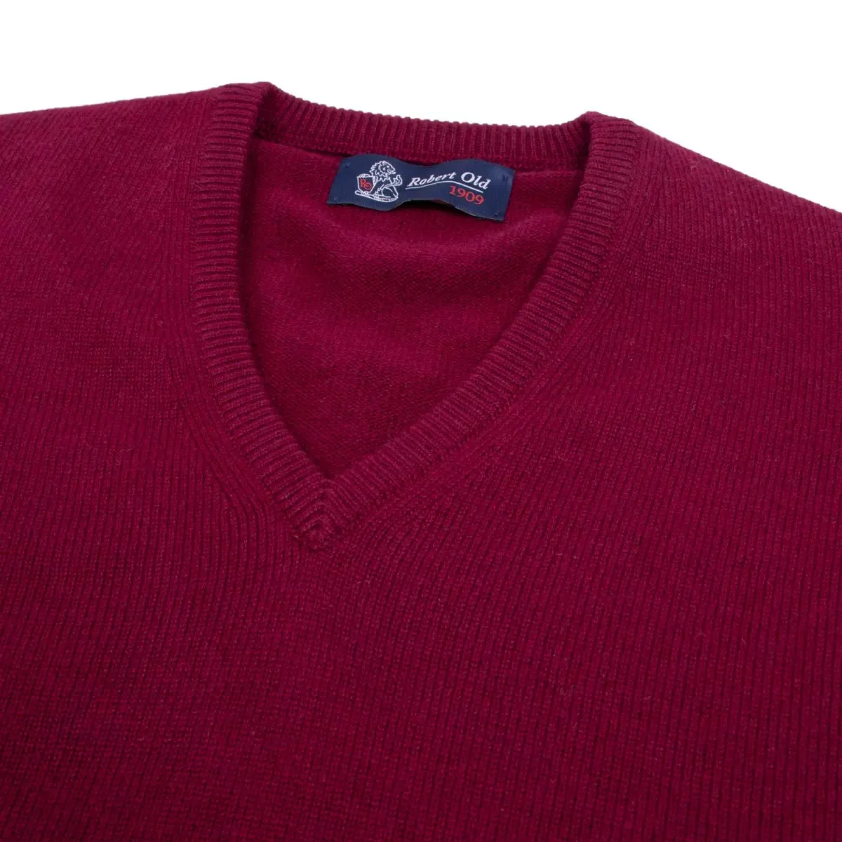 Claret Red Tobermorey 4ply V-Neck Cashmere Sweater