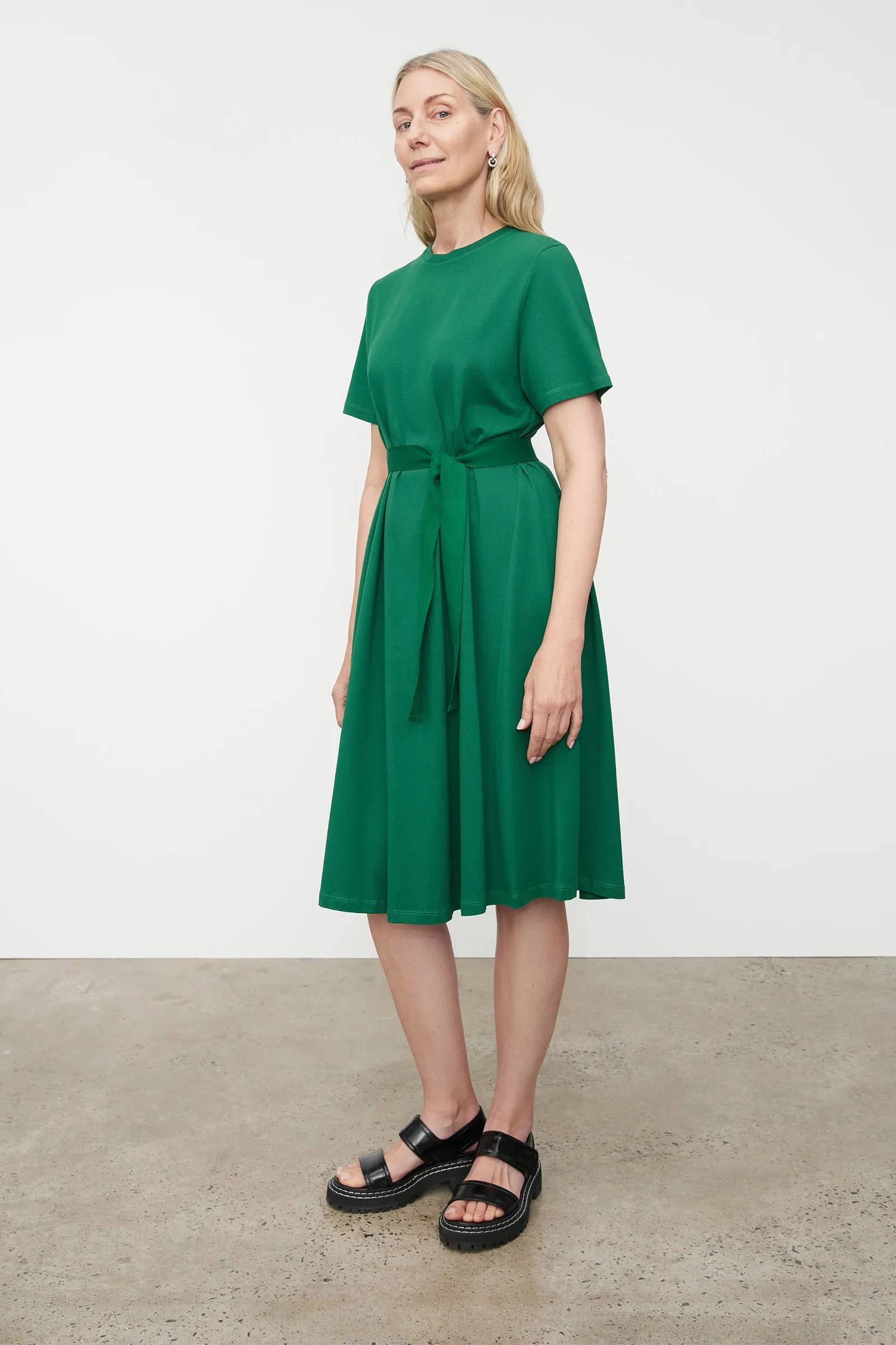 Classic A-Line Tee Dress - Evergreen