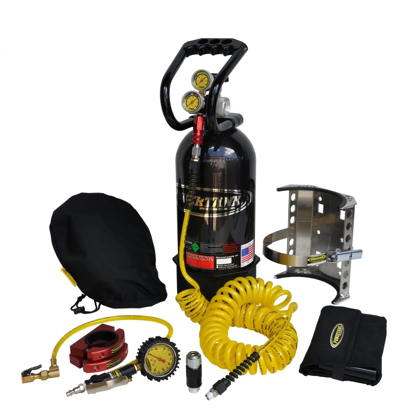 CO2 Tank 10 LB Package C System 250 PSI W/Power Flow II and Roll Bar Clamps Power Tank