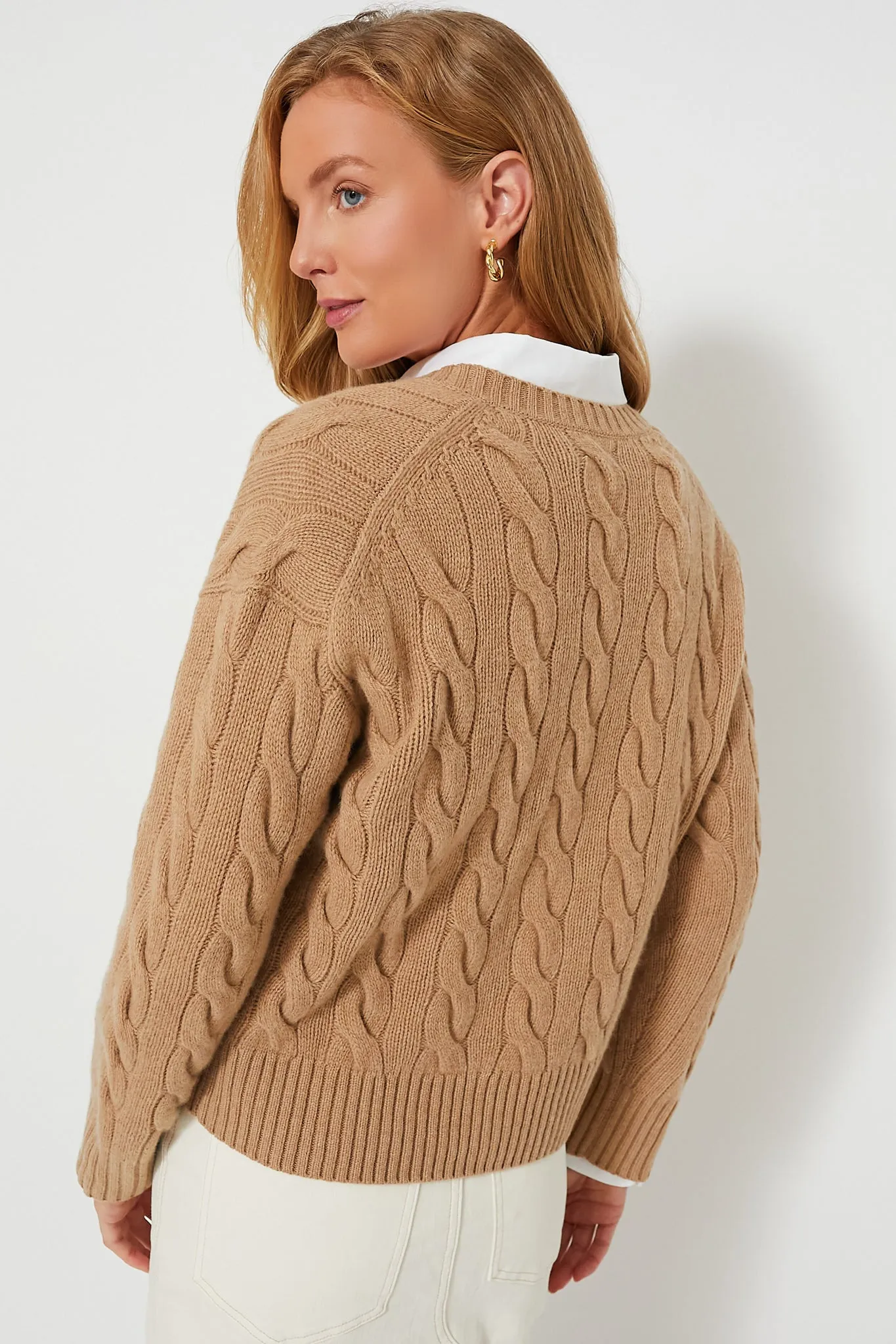 Collection Camel Melange V-Neck Pullover