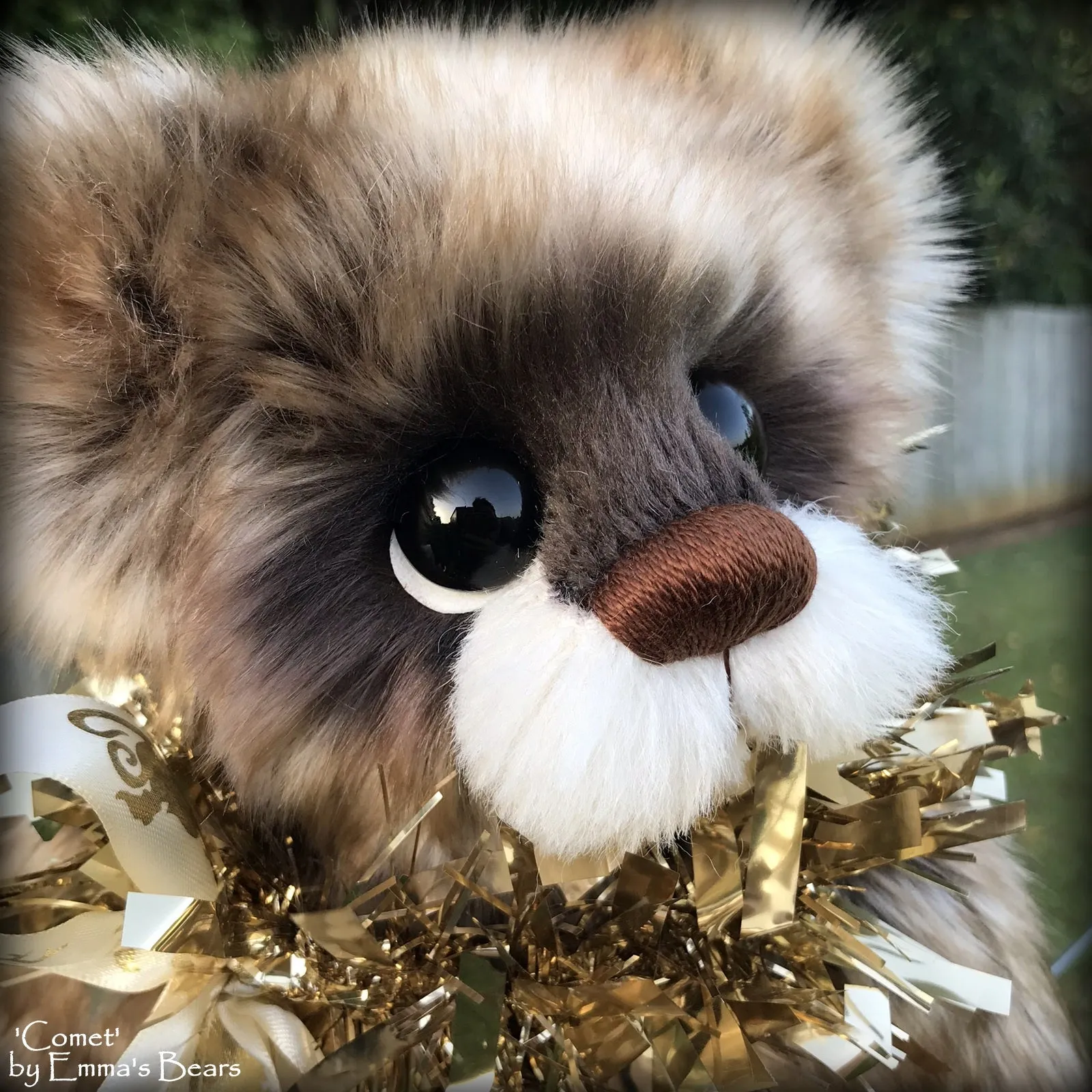 Comet - 13" faux fur and alpaca Christmas Bear by Emmas Bears - OOAK