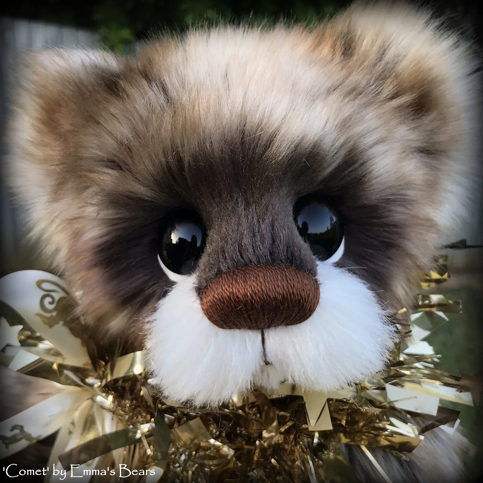 Comet - 13" faux fur and alpaca Christmas Bear by Emmas Bears - OOAK