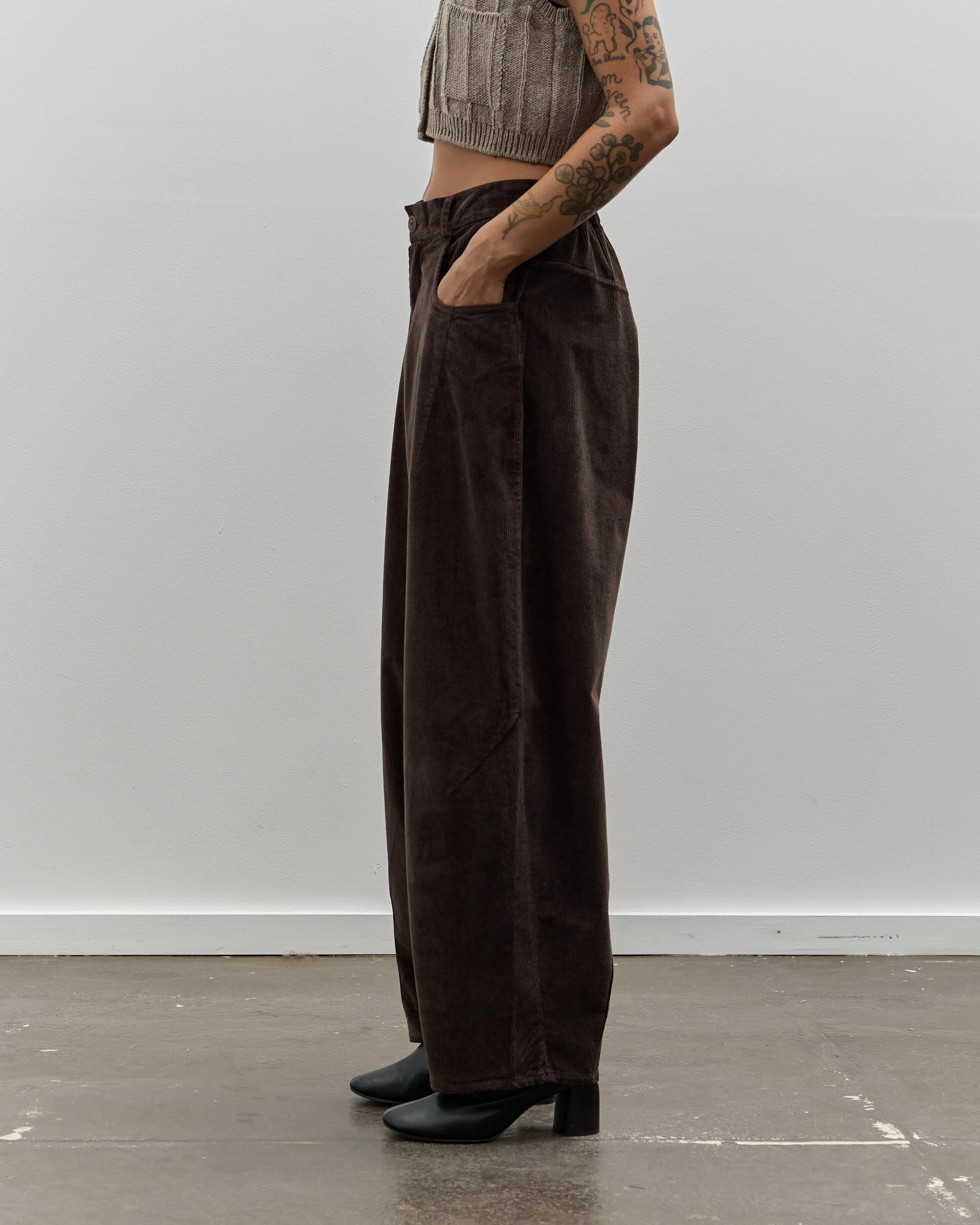 Cordera Corduroy Baggy Pants, Brown