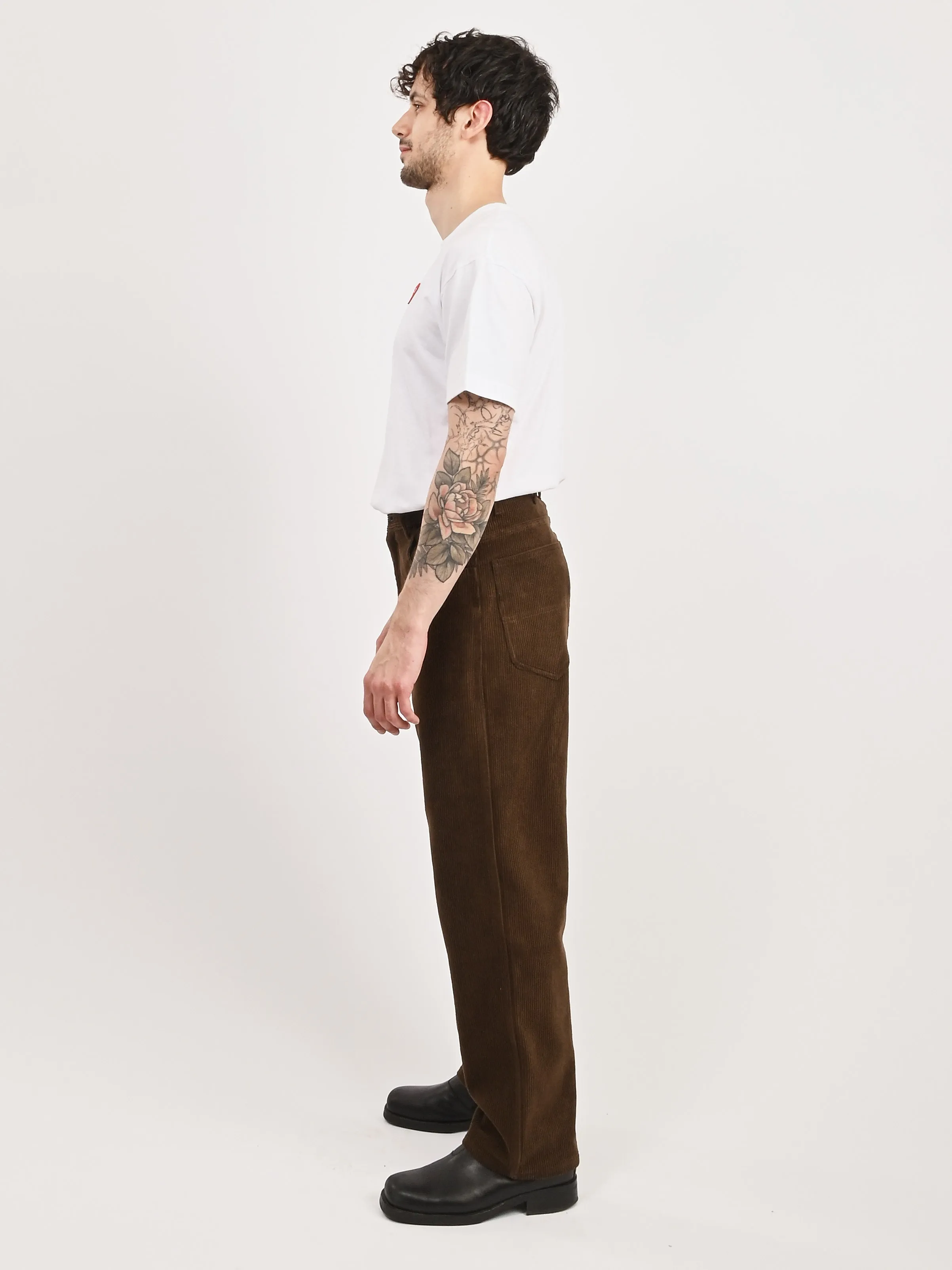 Corduroy 8-Wale Brown Drop Crotch 5 Pocket Pants