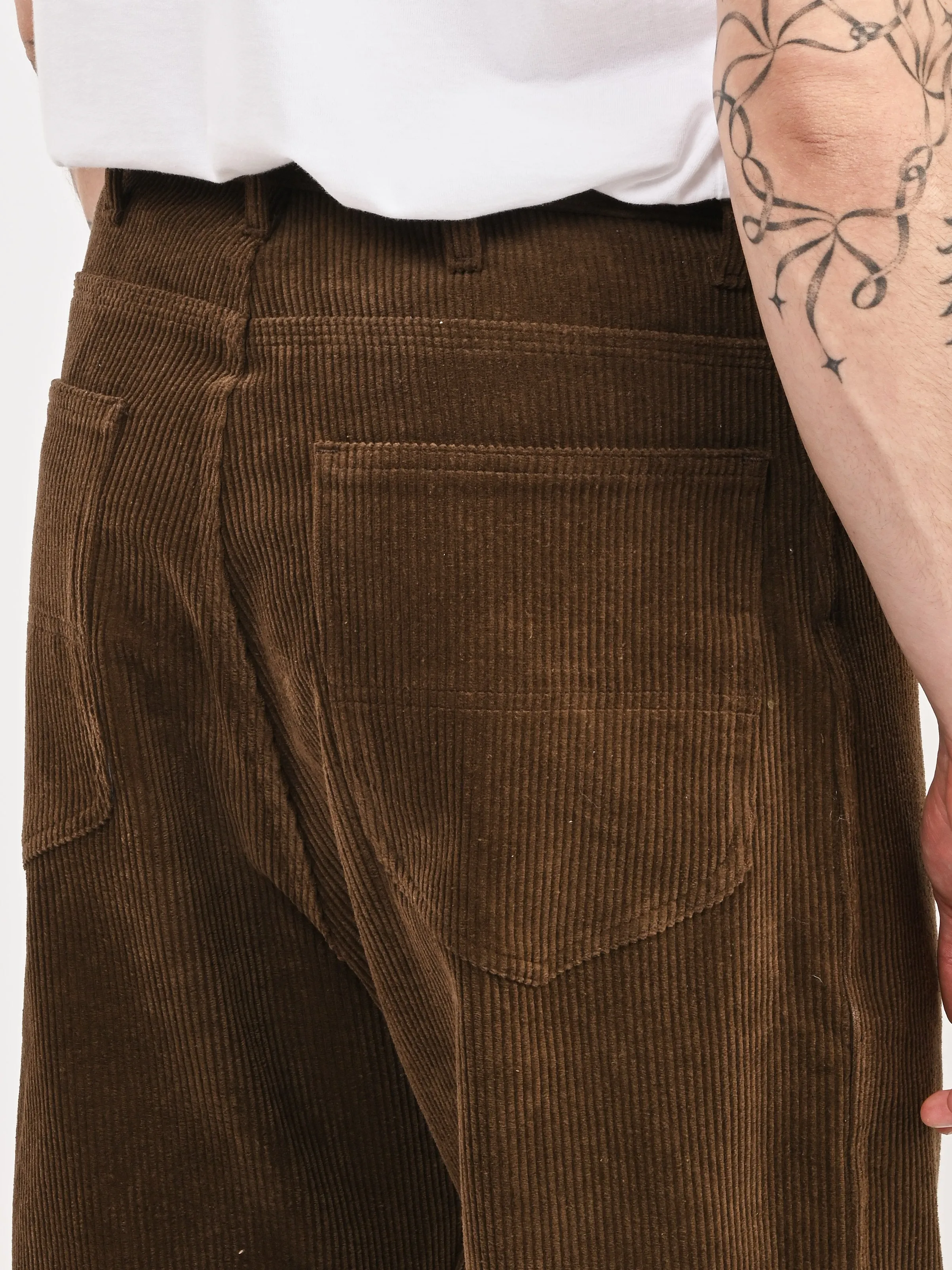 Corduroy 8-Wale Brown Drop Crotch 5 Pocket Pants