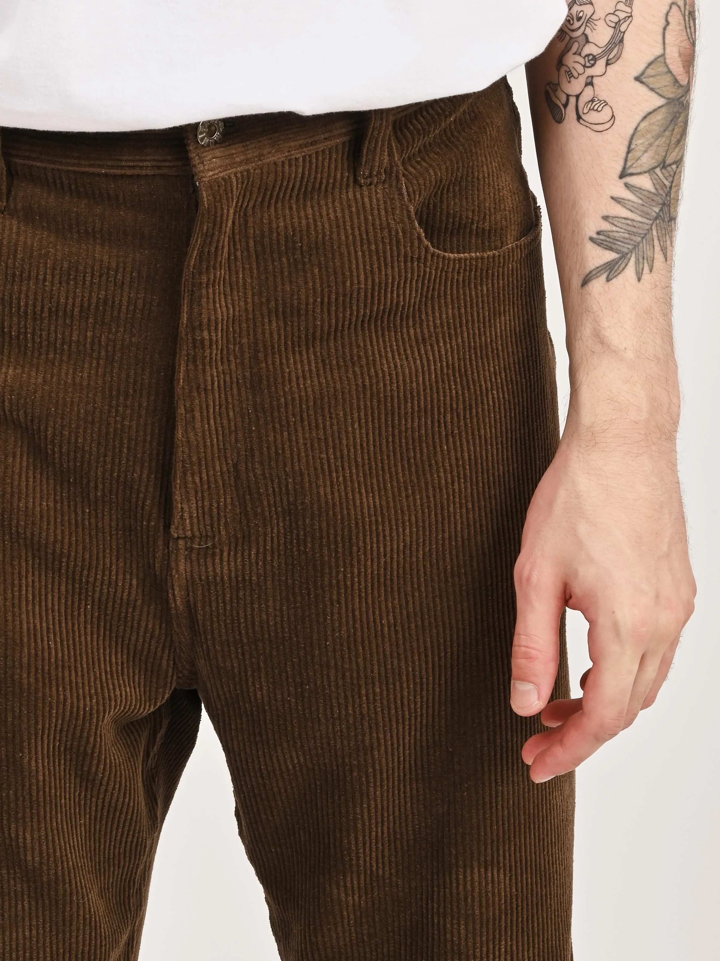 Corduroy 8-Wale Brown Drop Crotch 5 Pocket Pants