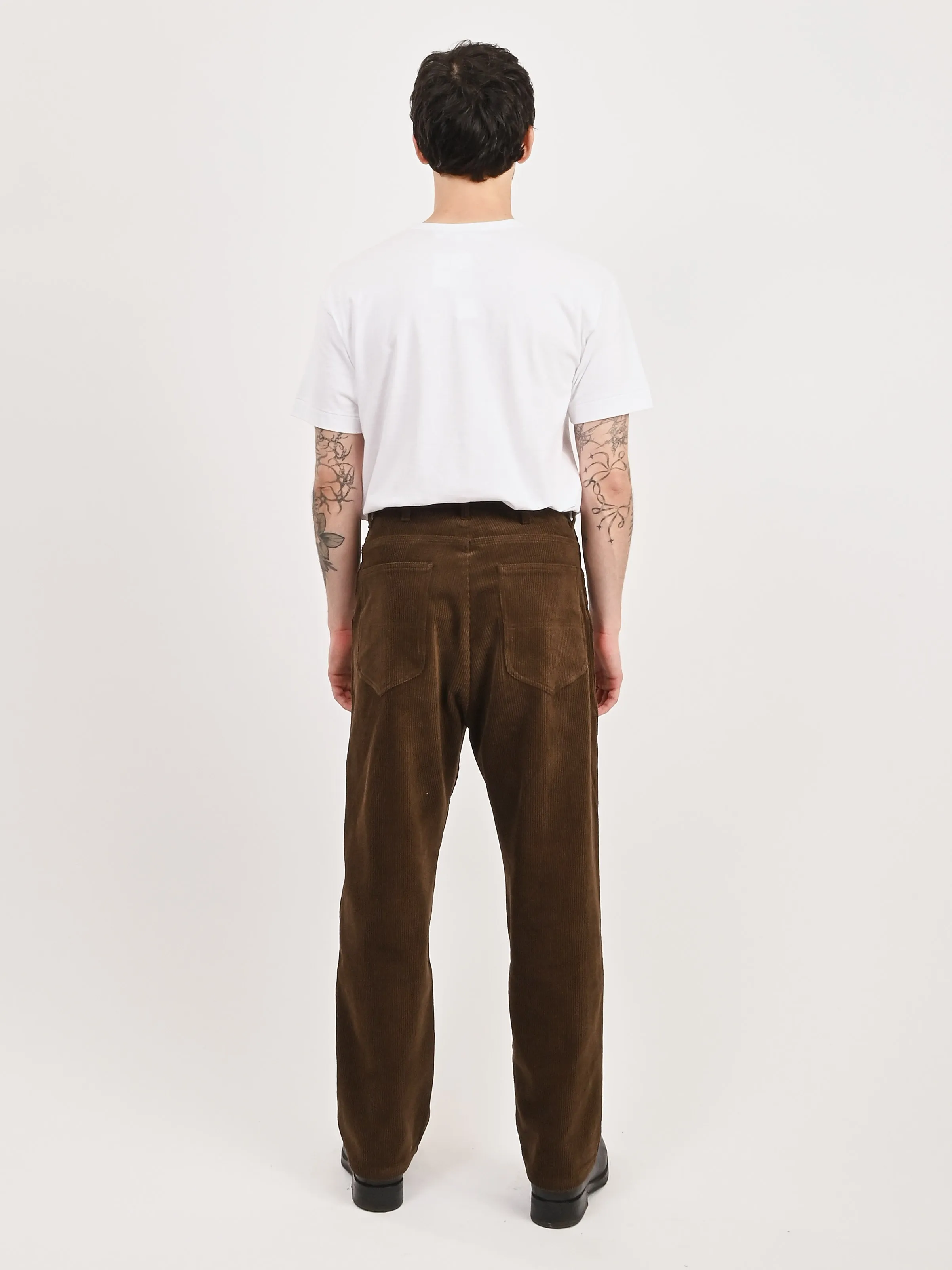 Corduroy 8-Wale Brown Drop Crotch 5 Pocket Pants