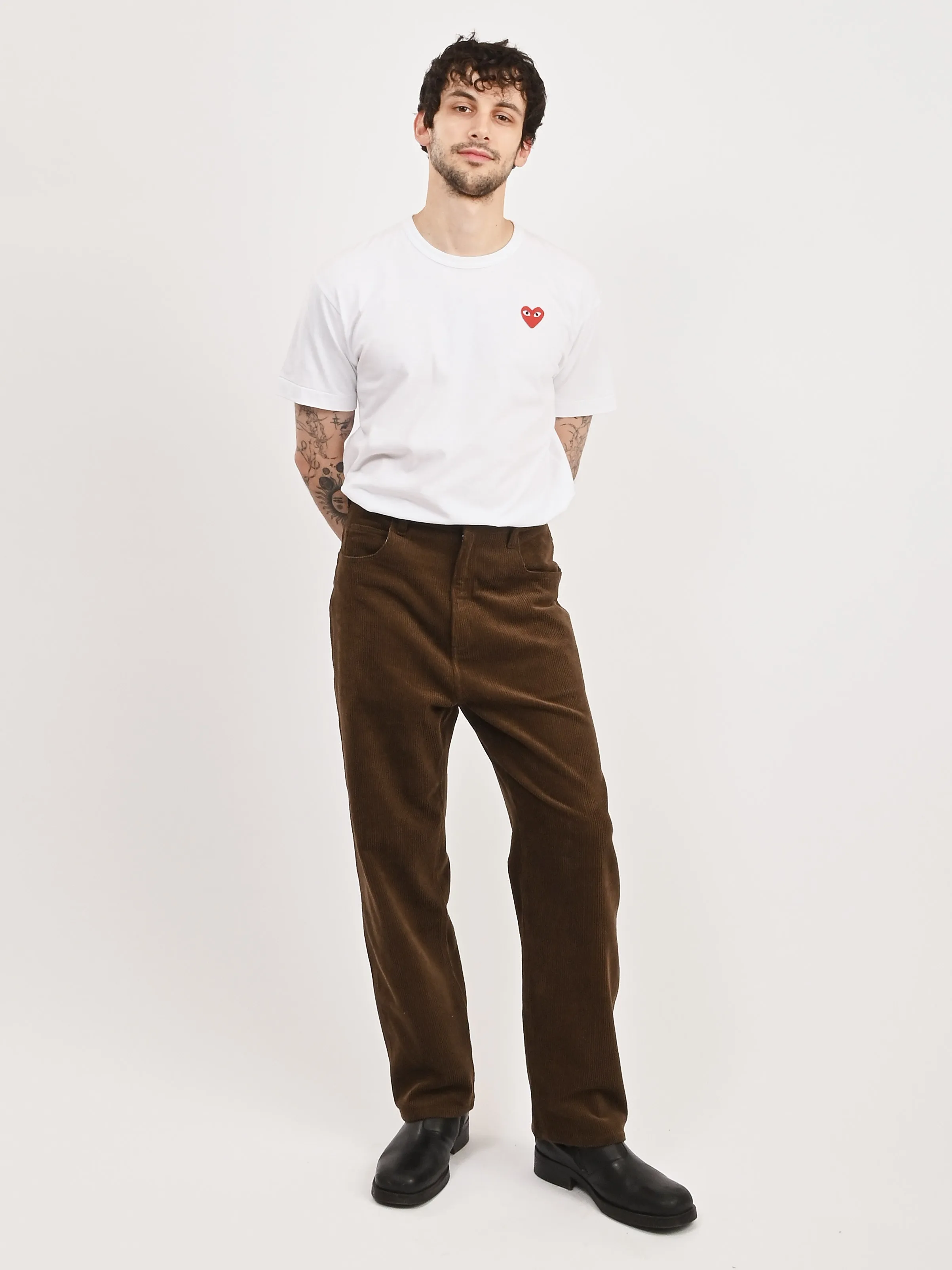 Corduroy 8-Wale Brown Drop Crotch 5 Pocket Pants