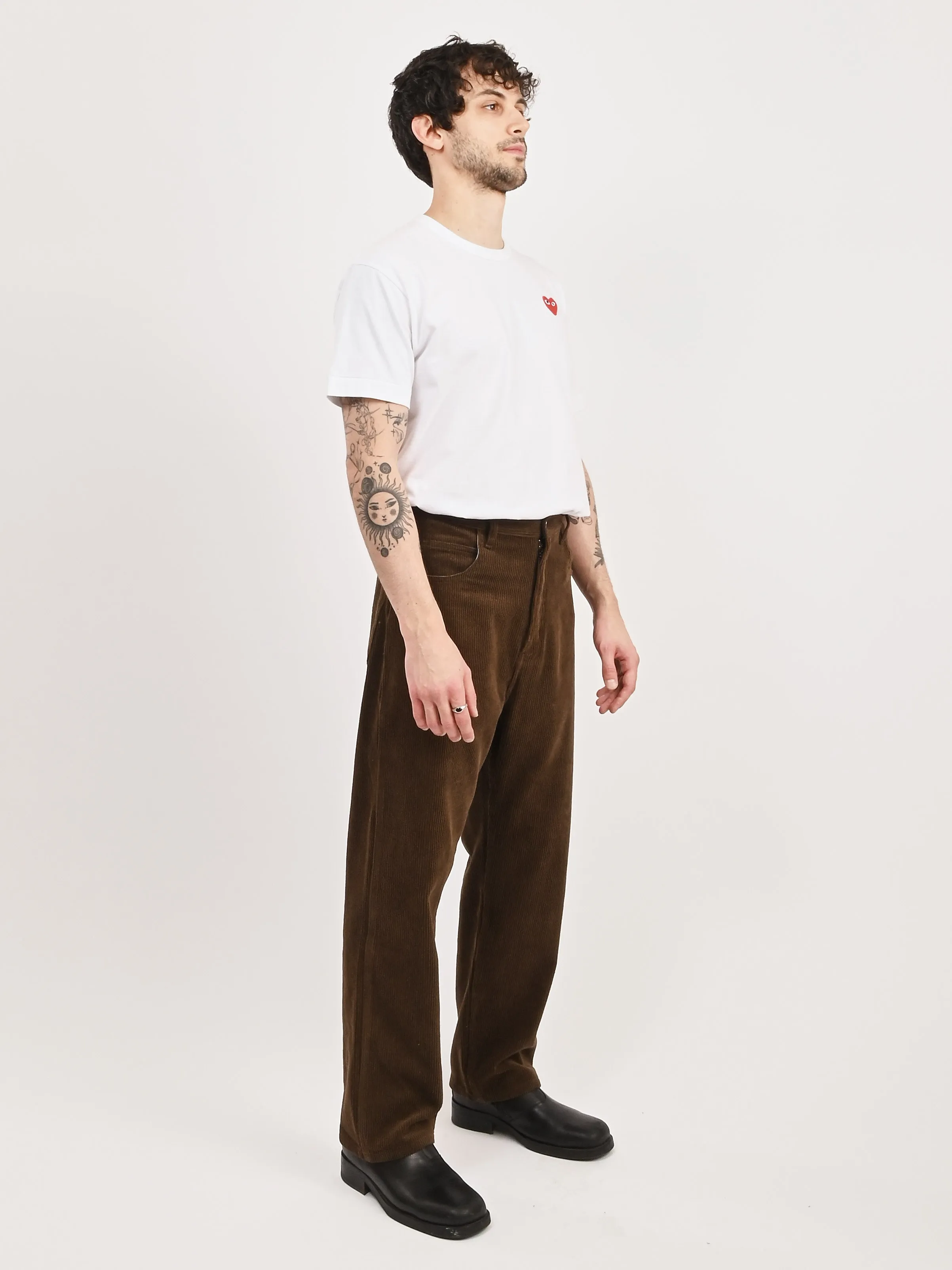 Corduroy 8-Wale Brown Drop Crotch 5 Pocket Pants