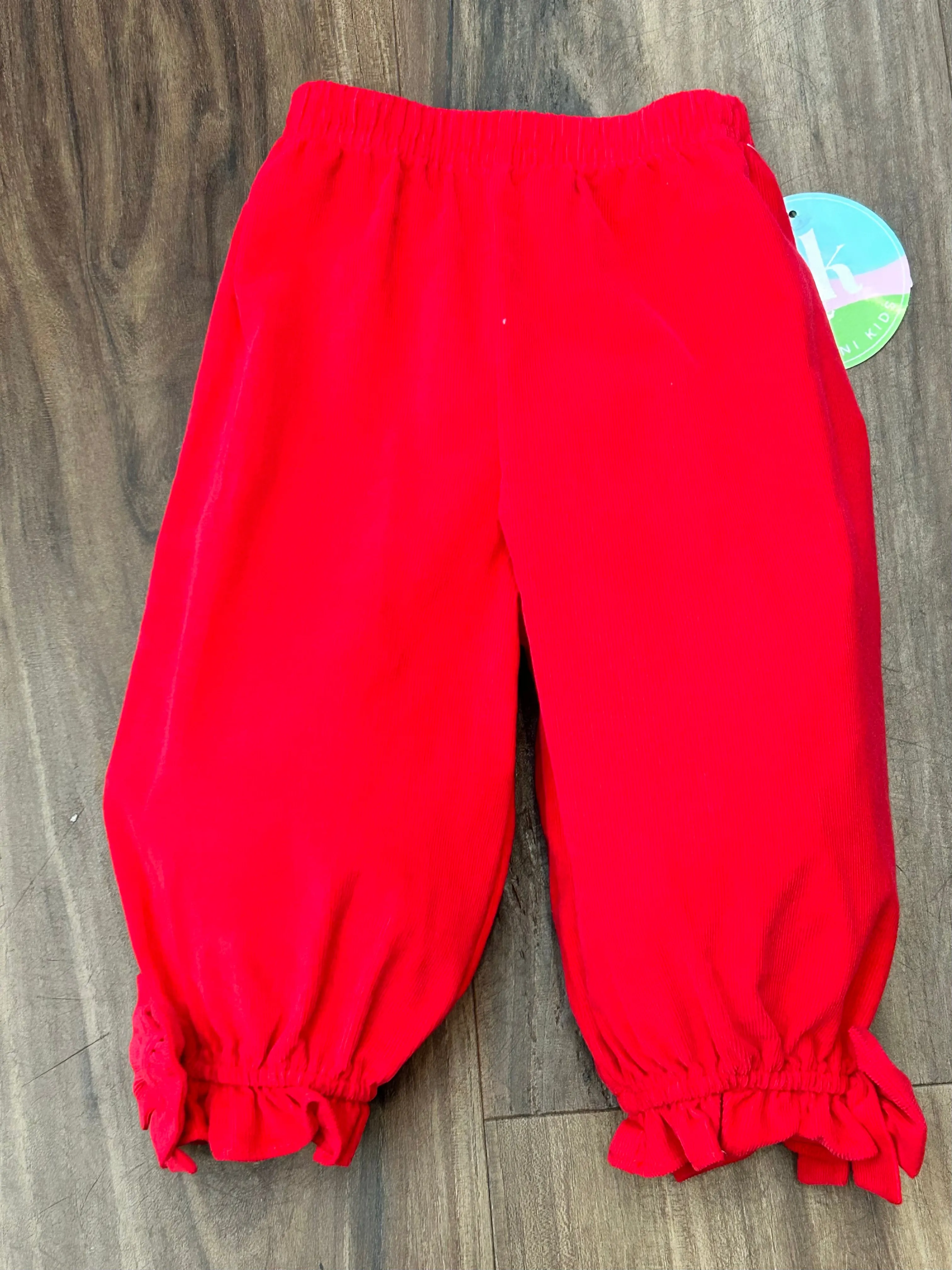 Corduroy Bow Side Tie Pants