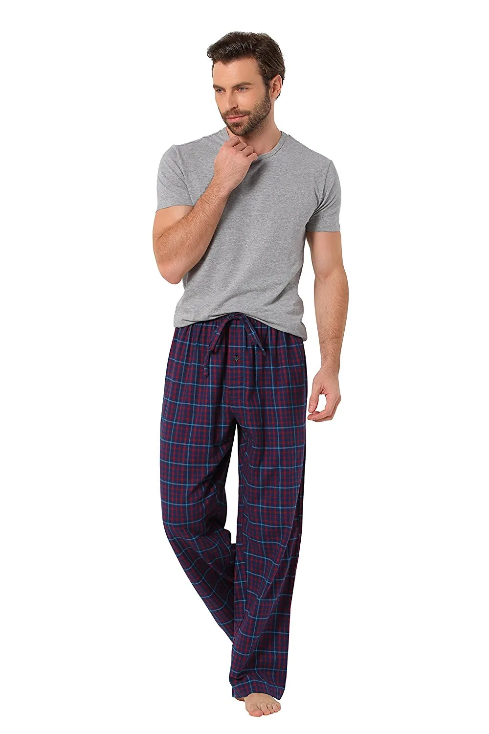 CYZ Men's 100% Cotton Super Soft Flannel Plaid Pajama Pants