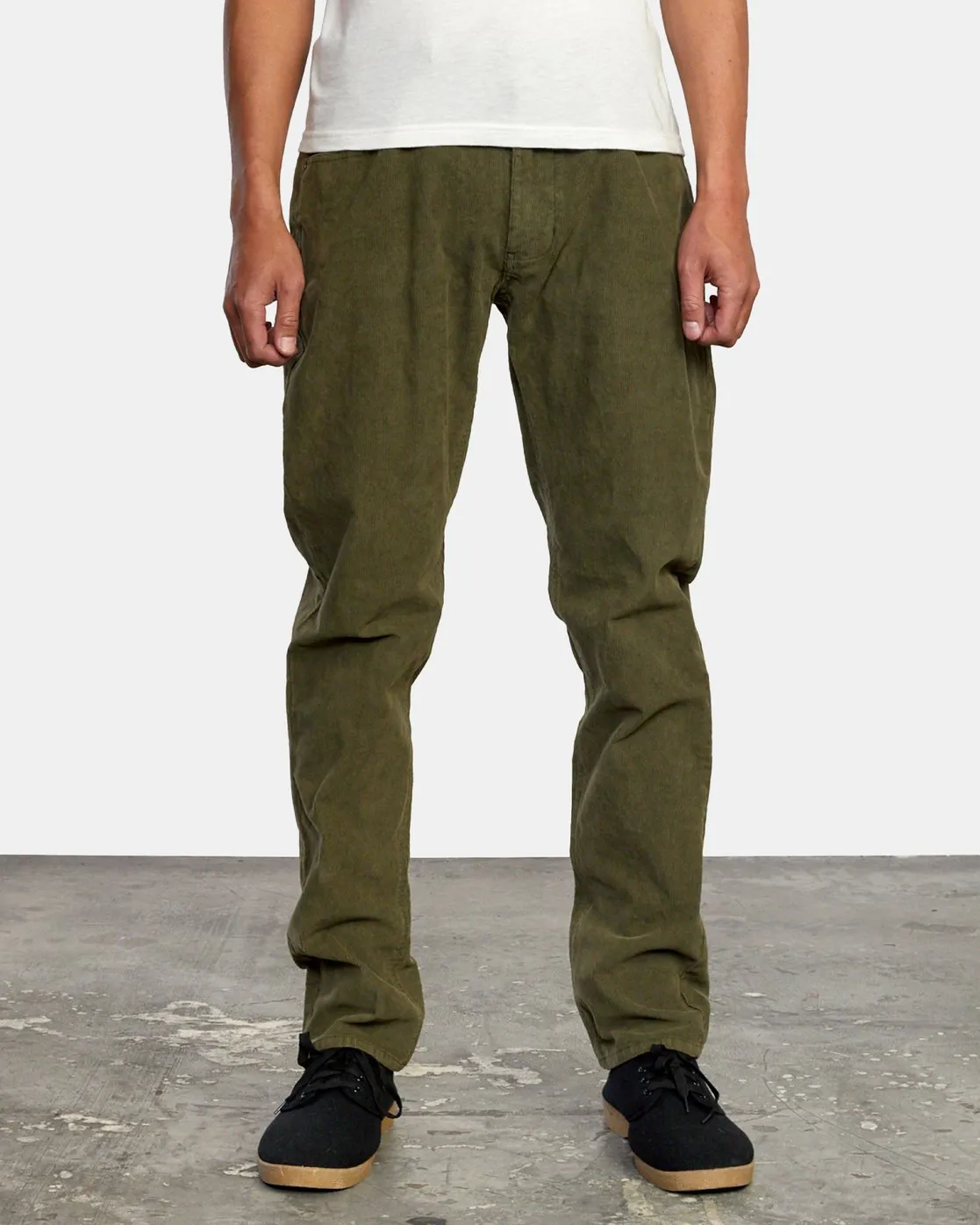 Daggers Pigment Slim Fit Corduroy Pants - Olive