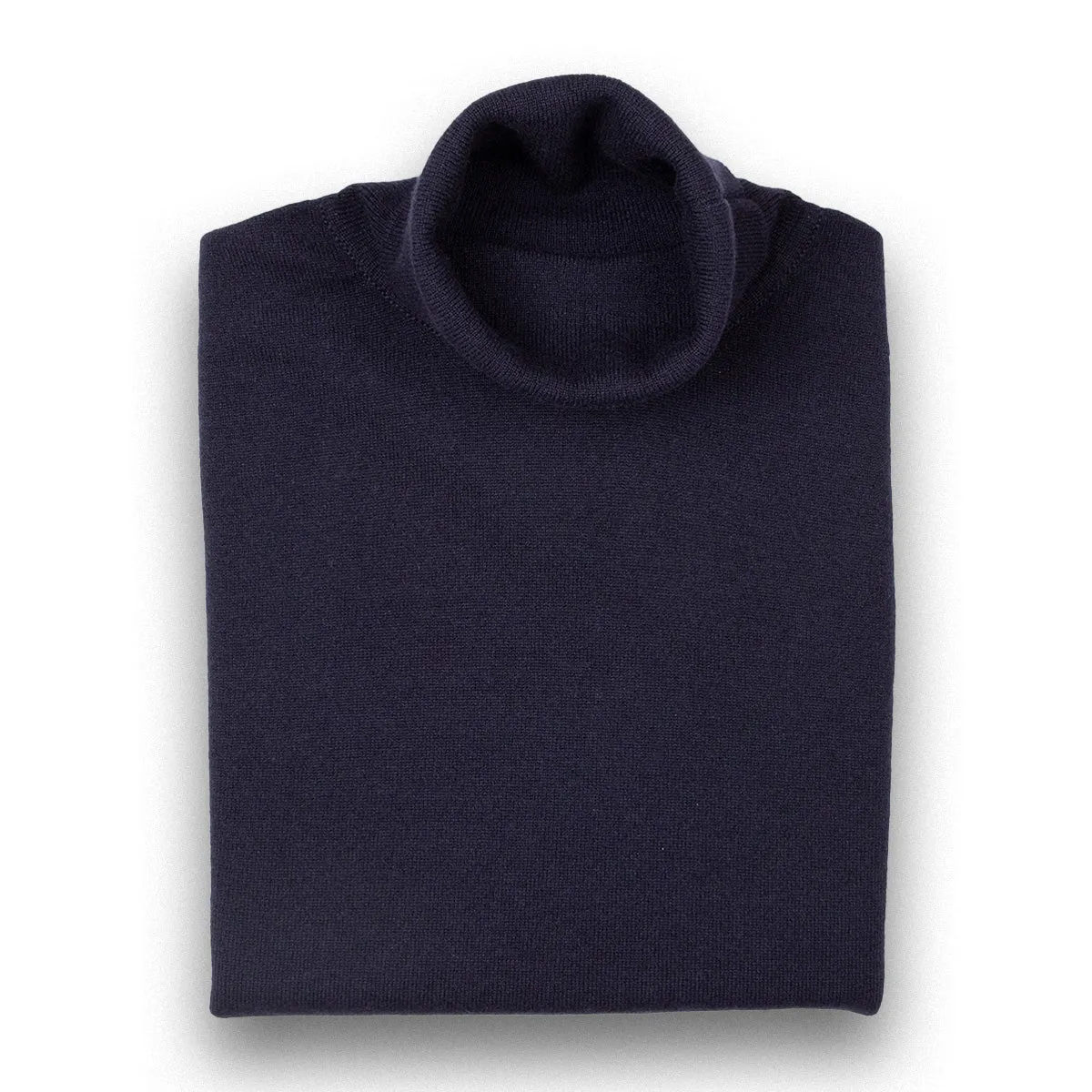 Dark Navy Elgin 2ply Roll Neck Cashmere Sweater