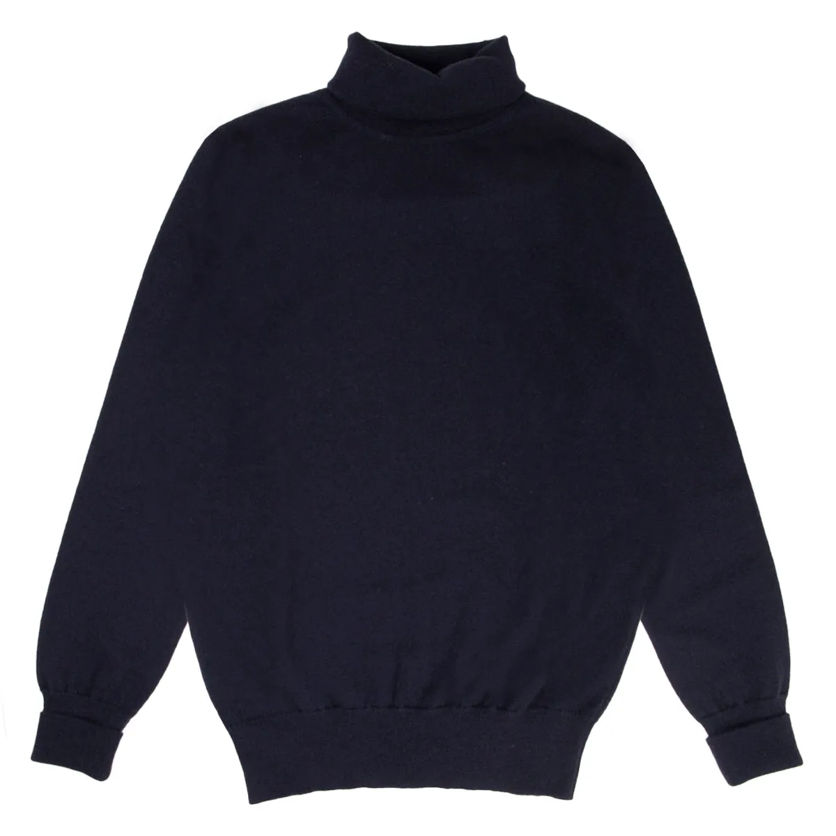 Dark Navy Elgin 2ply Roll Neck Cashmere Sweater