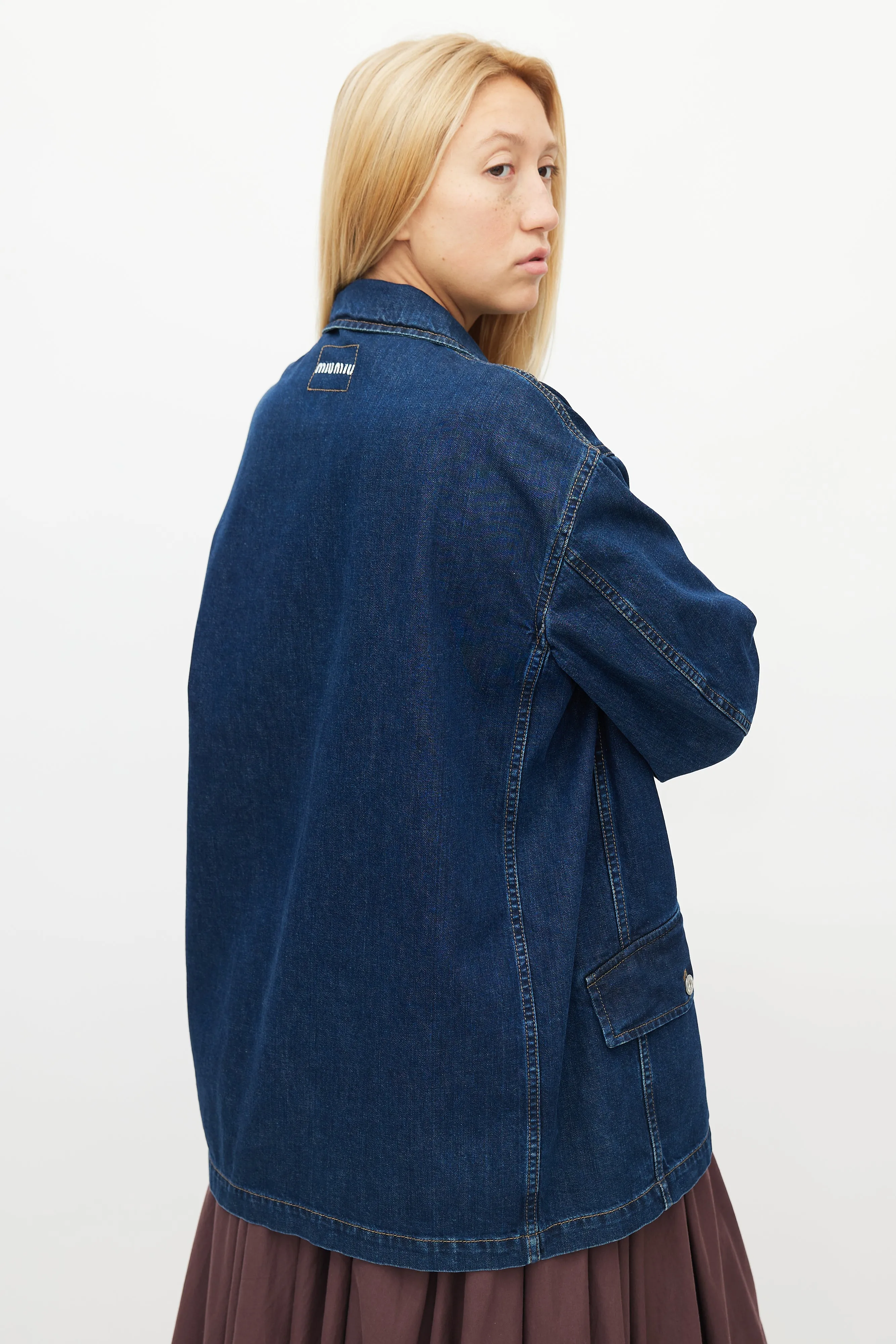 Dark Wash Denim Oversized Shacket