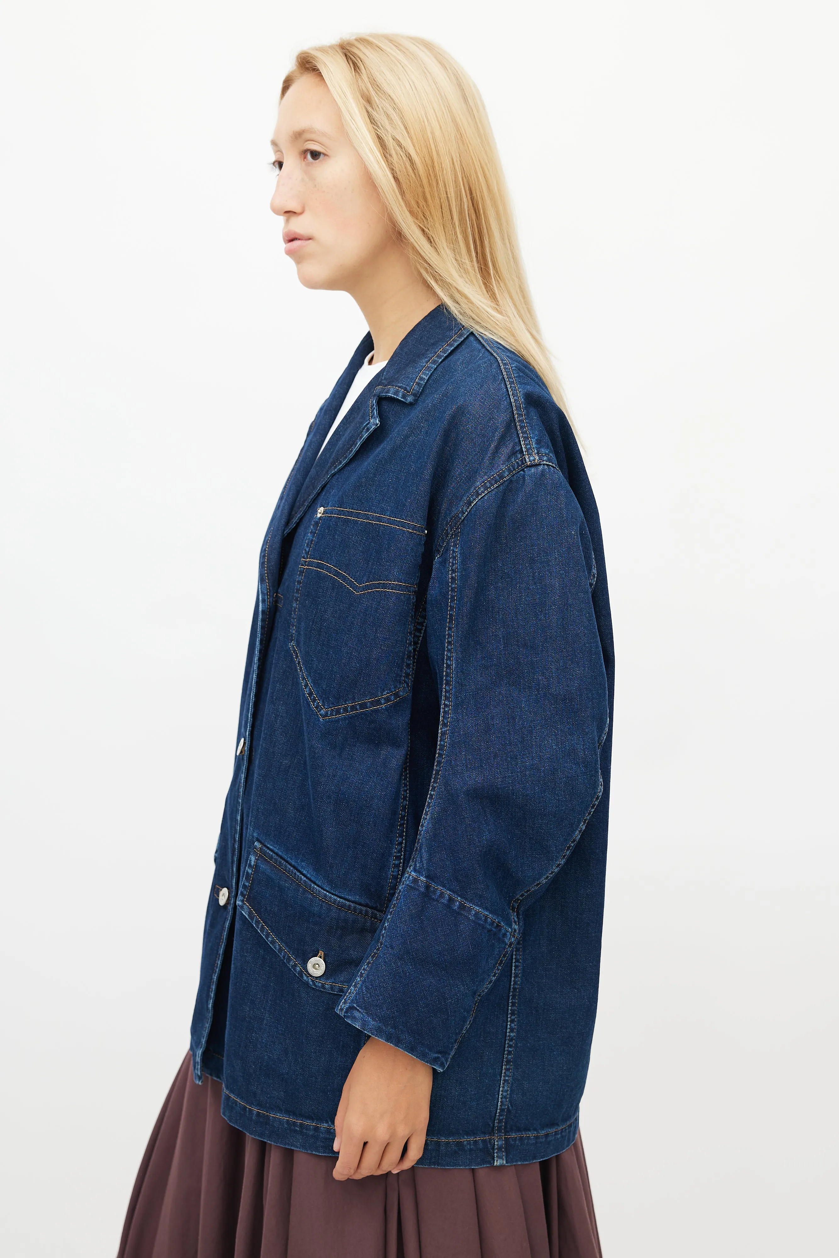 Dark Wash Denim Oversized Shacket