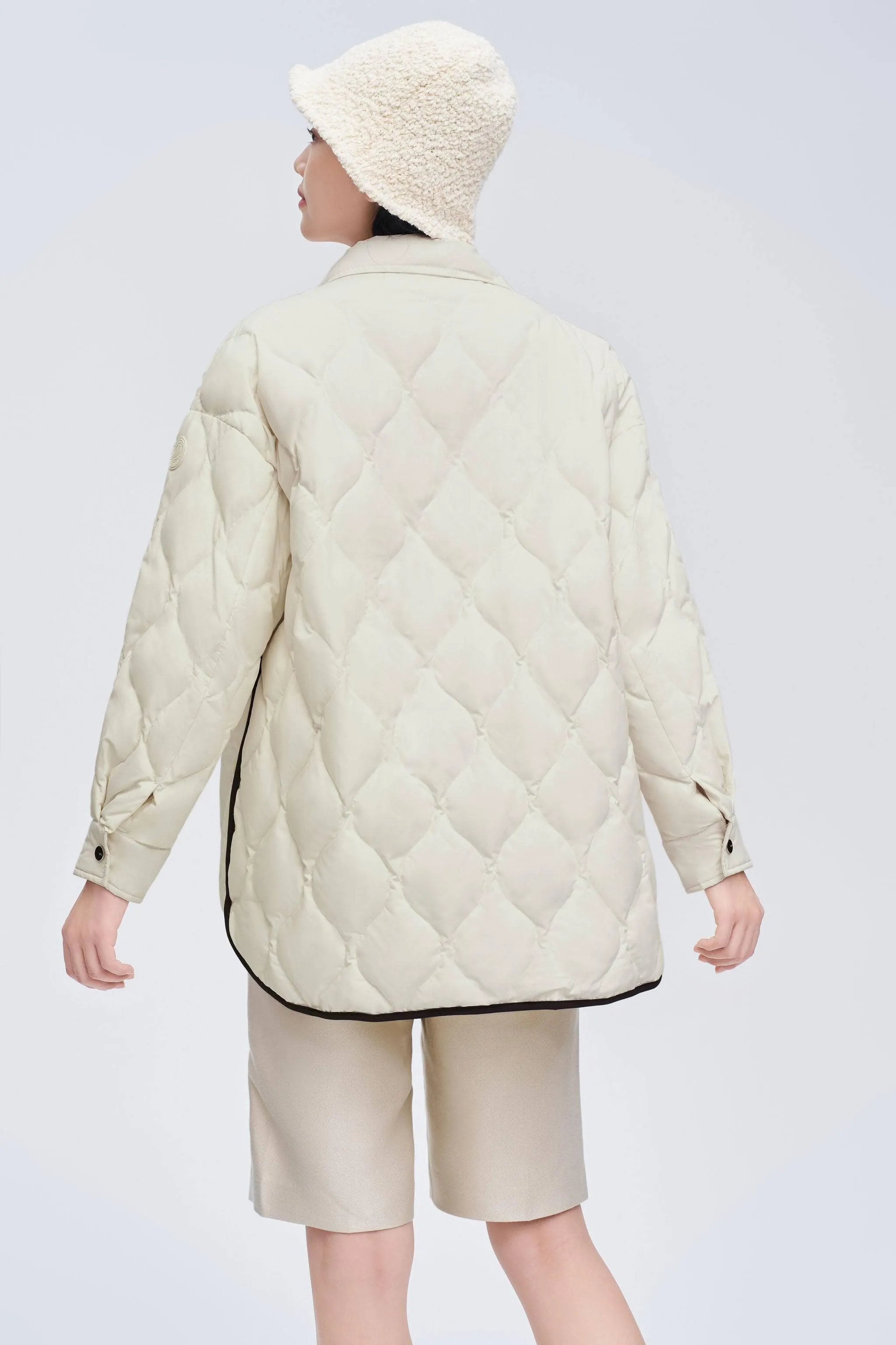 Diamond Quilted Down Shacket