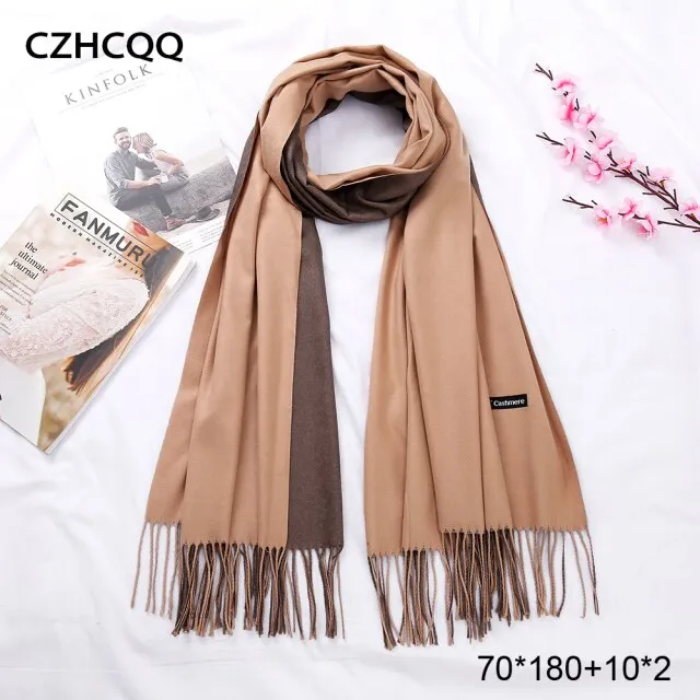 Double Sided Winter Cashmere Solid Scarf