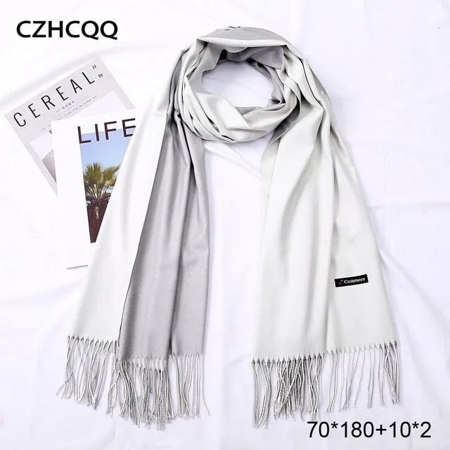 Double Sided Winter Cashmere Solid Scarf