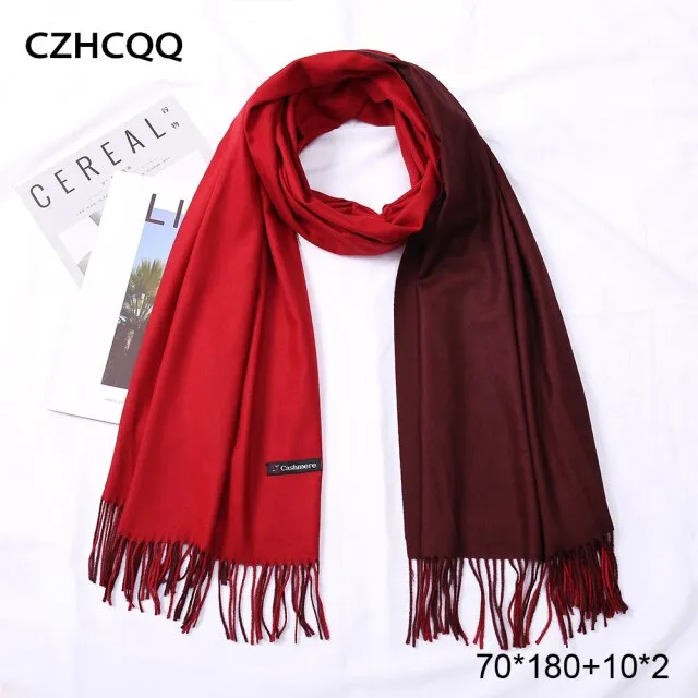 Double Sided Winter Cashmere Solid Scarf