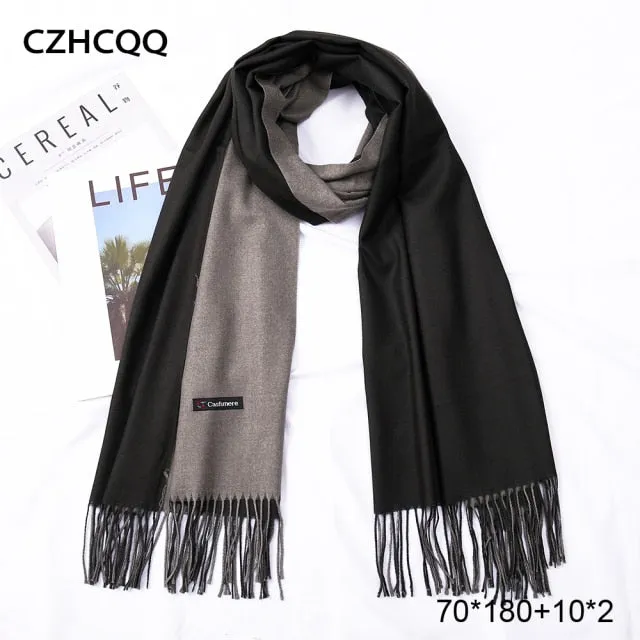 Double Sided Winter Cashmere Solid Scarf