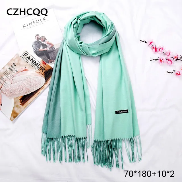 Double Sided Winter Cashmere Solid Scarf