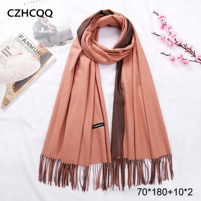 Double Sided Winter Cashmere Solid Scarf