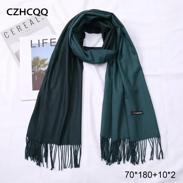 Double Sided Winter Cashmere Solid Scarf