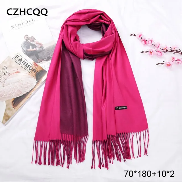 Double Sided Winter Cashmere Solid Scarf