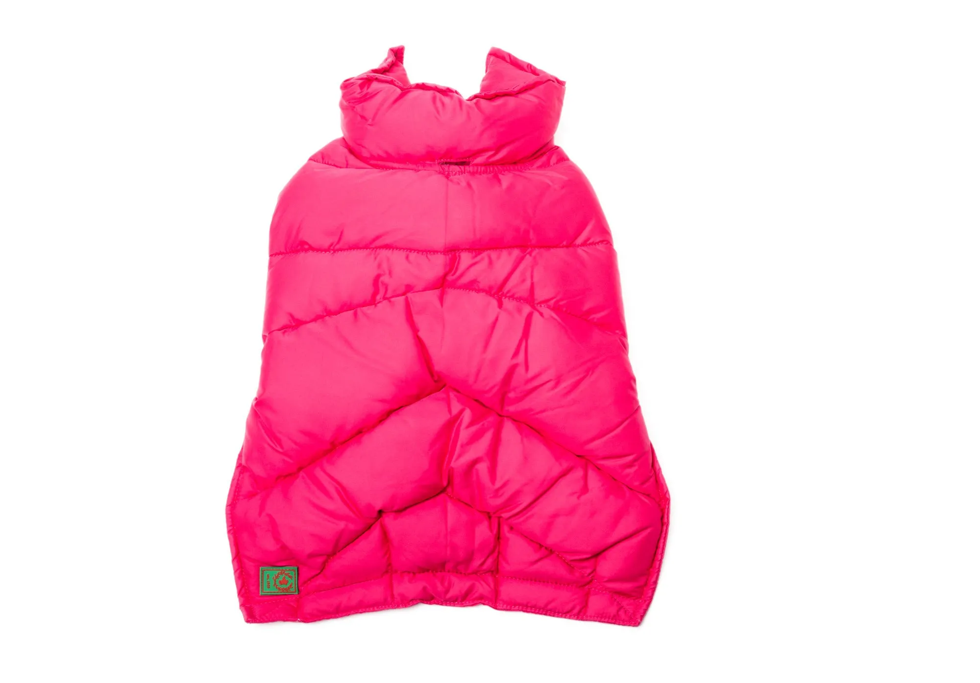 Down Puffer Coat  Hot Pink, Navy & Silver