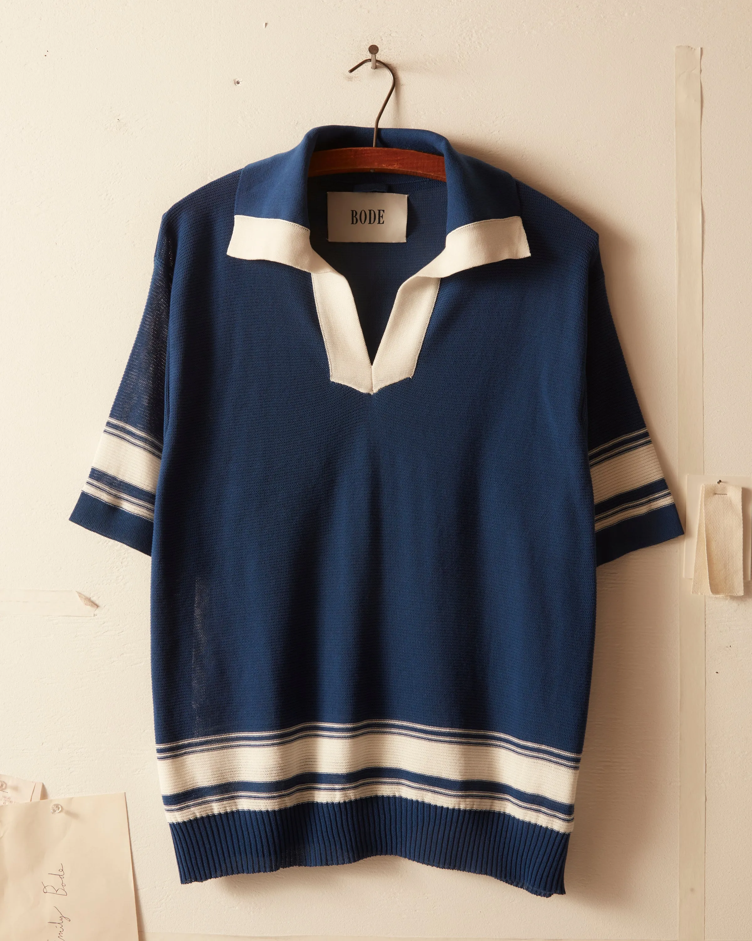 Edge Stripe Polo - Navy