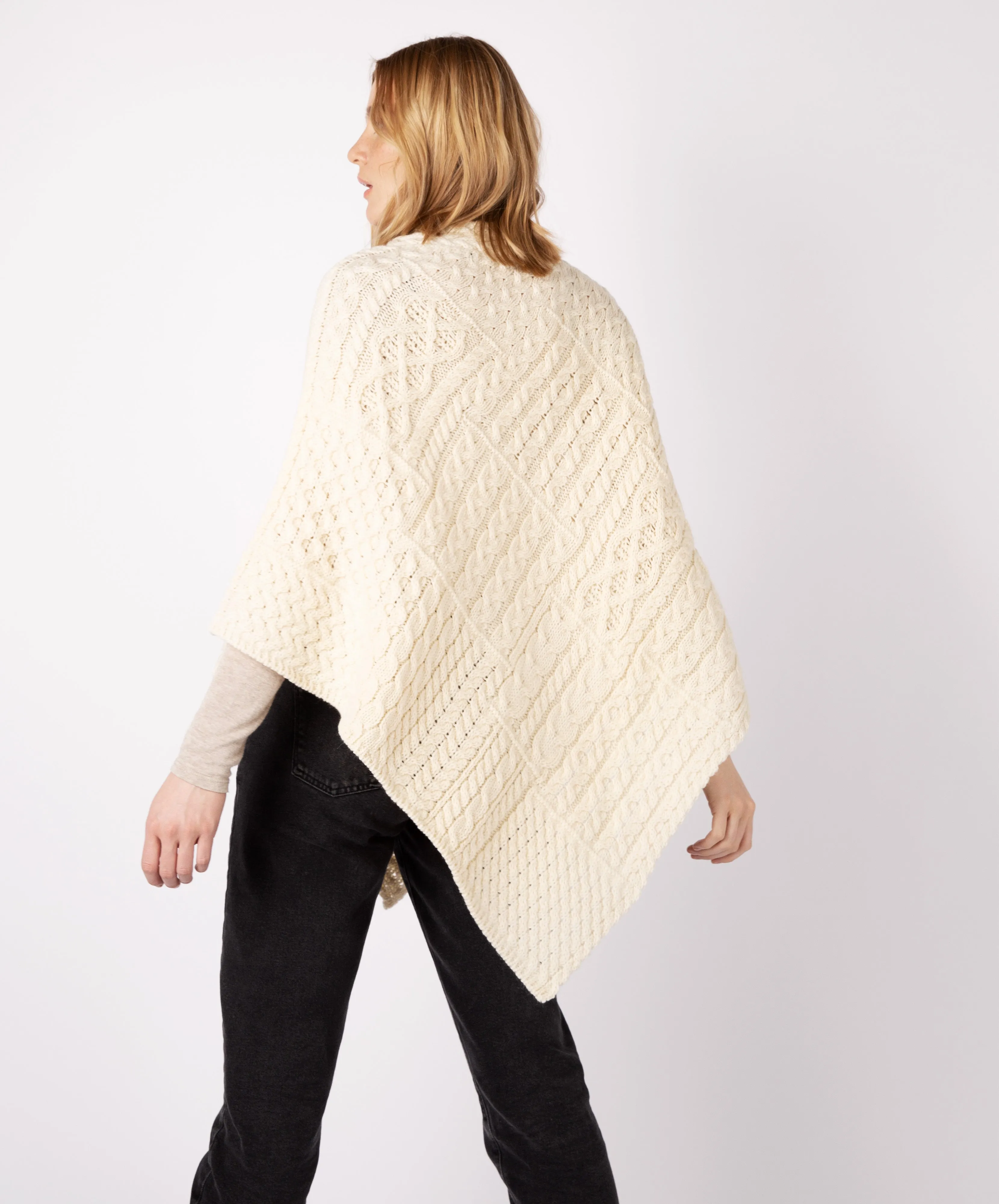 Elm Patchwork Poncho Natural